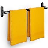 Powools Matte Black Towel Rack for Bathroom - 24" Rustproof Towel Holder, Sturdy Towel Bar Wall Mounted, Space-Saving Towel Hanger, Bathroom Accessories, Home Decor, Apparment Essentials