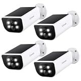 Cinnado Security Cameras Wireless Outdoor Integrated Solar Panel, S1 4Pack