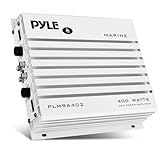 Pyle Hydra Marine 400W 4-Channel Amplifier - Waterproof with Dual MOSFET Power Supply - GAIN level Controls - RCA Input - LED Indicator - Compact Design for Boat/Vehicle Audio - PLMRA402