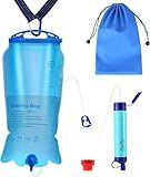 SimPure Gravity Water Filter, Portable Gravity-Fed Water Purifier with 3L Bag, Tree Strap, BPA Free Survival Gear and Equipment for Camping Hiking Emergency Preparedness