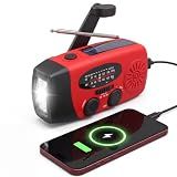 Hand Crank Radio with LED Flashlight,2000mAh NOAA AM FM Emergency Radio