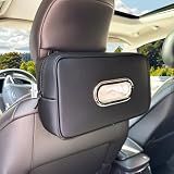 Noaman Upgraded Large Car Tissue Holder Premium PU Leather Tissues Box Cover Backseat Rectangular Napkin Holder for Car Fits for 120 Standard Kleenex Tissues Box for Car Organization Accessories Black