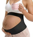 Mama Land "EasySupport” One Piece Pregnancy Belly Band, Women Maternity Support Belt, Back, AB & Pelvic Pain Relief, Adjustable Trimester Girdle, Cozy Pregnant Brace Essential Underwear (Black,XL)