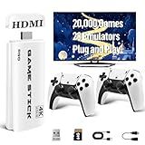 Retro Gaming Console with 23 Emulators, 2026 Game Stick with 20,000+ Classic Titles 4K HDMI Output Retro Game Console Plug and Play with Dual 2.4GHz Controller, 64G