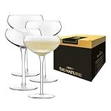 Libbey Signature Kentfield Coupe Cocktail Glasses Set of 4, Classic Tall Stemmed Glass Cup, Champagne Coupe Glasses Gift Set for Weddings, Birthdays