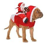 BWOGUE Santa Dog Costume, Dog Christmas Outfit, Santa Rider Costume, Size S
