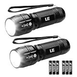 Lepro LED White Light Flashlight, High Lumens Waterproof Adjustable Focus