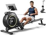YPOO Rowing Machine for Home, 350LB 16-Level Magnetic Resistance Foldable