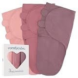 Comfy Cubs Easy Swaddle Blanket, 3 Pk S Swaddle Blush Mauve Mulberry