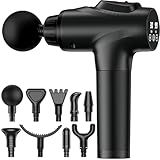 APHERMA Massage Gun, Muscle Massage Gun for Athletes Handheld Electric Deep Tissue Back Massager, Percussion Massage Device for Pain Relief with 30 Speed Levels 9 Heads Black