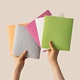 RECYCO Swedish Dishcloths for Kitchen | 10 Pack Citrus Fusion Washable Dish Rags | Cellulose Reusable Cleaning Paper Towels | Absorbent Counter Dish Cloth Sponge Kitchen Wipes, 8" L x 7" W