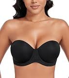 DotVol Women's Multiway Strapless Bra Full Figure Underwire Contour Beauty Back Plus Size Bra(34B, Black)