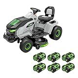 EGO Power+ Electric Riding Lawn Mower, 42" Deck Cordless Tractor, Includes (6) 56V 6.0Ah Batteries and Charger - TR4204