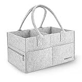 Runsabay Baby Diaper Caddy Organizer, Portable Baby Essentials Storage Basket Bin for Changing Table,Car Shower Basket for Newborn Boy and Girl, Best Shower Gift for New Mom