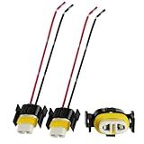 iBrightstar H11 H9 H8 880 881 Female High Temperature Ceramic Adapter Wiring Harness Sockets Wire for Headlights or Fog Lights