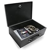 Honeywell Safes & Door Locks - Small Safe Box for Home - Fire Resistant Documents Lock Box with Keys - Steel Security with Key Lock for Personal Items, Jewelry, Money - 0.17 Cubic Feet - Black - 6104
