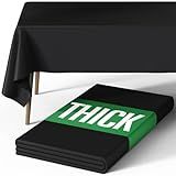 Pureegg Rectangle Table Cloth 60" x 84" – Durable Polyester Tablecloth Offers Reusable & Washable Protection, Ideal for Outdoor Party, Picnic, Wedding, Banquet and Birthday, 1 Pack, Black