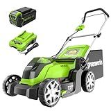 Greenworks 40V 17" Cordless (Push) Lawn Mower (75+ Compatible Tools), 4.0Ah Battery and Charger Included