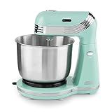 Dash Everyday Stand Mixer - Compact Tilt-Head Stand Mixer for Everyday Recipes - 6-Speed Power with Stainless Steel Bowl - Aqua, 3-Quart