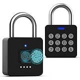 Keylesslife Fingerprint Padlock with Code,Combination Padlock Gym Locker Lock,Smart Padlock with Fingerprint Gym Lock Waterproof for Outdoor Gate Fence Shed Storage Gym Locker School