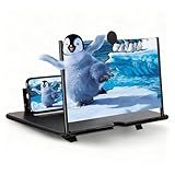 Screen Magnifier Version, 10inch HD Mobile Phone Magnifier Screen Enlarger for Movies Videos Games, Clear, Lightweight Foldable Mobile Phone Holder Compatible with All Smartphones (Black)