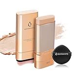 QIANWHITE Foundation Stick Waterproof Natural Nude Makeup, Full Coverage Korean Makeup Skin Tint With Brush for All Skin(IVORY,0.7 Oz / 20g)