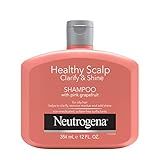 Neutrogena Exfoliating Healthy Scalp Clarifying Shampoo for Oily Hair & Scalp, Pink Grapefruit pH-Balanced Anti-Residue Formula Adds Shine, Sulfate, Paraben & Phthalate-Free, Color-Safe, 12 Fl Oz