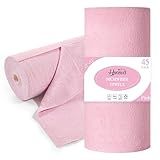HONOVA Microfiber Cleaning Cloth Roll 45 Pack, 12''×12" Reusable Paper Towels, Tear Away Microfiber Towels, Highly Absorbent, All-Purpose Washable Cleaning Rags for Kitchen, Window, Car, Shop (Pink)