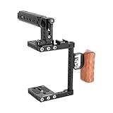 CAMVATE DSLR Camera Cage Top Handle Wood Grip Compatible for Sony Panasonnic - 1175