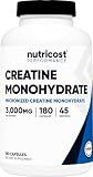 Nutricost Creatine Monohydrate 3,000mg, 180 Capsules (750mg Per Capsule)