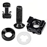 40 Sets M6 x 16mm Rack Mount Cage Nuts, Screws,Nylon Lock Washers and Washers for Rack Mount Server Shelves,Routers,Rack Mount Server Cabinet,Square Insert Nuts,Vibration-Resistant & Noise Reduction