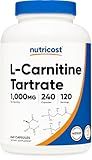 Nutricost L-Carnitine Tartrate 1,000mg, 240 Capsules - 500mg Per Capsule, 120 Servings