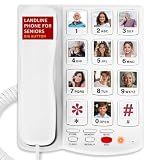 Uvital Big Button Phone for Seniors, Phones for Seniors, One-Touch White