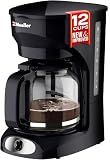 Mueller 12-Cup Drip Coffee Maker - Borosilicate Carafe, Auto-Off, Reusable Filter, Anti-Drip, Keep-Warm Function, Clear Water Level Window Coffee Machine, Kitchen Essentials & Accessories