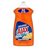 Ajax Ultra Liquid Dish Soap Orange Scent,Triple Action, Mess-Free, Easy-Flip Cap, 52 fl oz Bottle