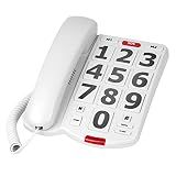 VDTG Large Key Wired Telephone Adjustable Ringing Tone and earpiece Volume
