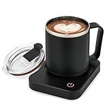 VOBAGA Coffee Mug Warmer & Mug Set for Desk - Auto Shut Off & 3 Heat Settings, Includes 15oz Stainless Steel Mug, Smart Coffee Cup Warmer, Home Office Essentials Coffee Set