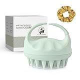 Sndyi Scalp Massager Shampoo Brush, Scalp Scrubber with Soft Silicone Bristles, Scalp Exfoliator for Dandruff Removal, Scalp Massager for Hair Growth, Wet Dry Hair Brush for Scalp Care, Green