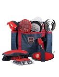Furrishine Horse Grooming Kit, 9 Piece Horse Brush Set w/Silicone Handles