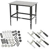 Klutch Steel Welding Table with 24-Piece Fit-Up Tool Kit, 600-Lb. Capacity