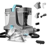 Starrybot Portable Carpet Cleaner Machine with Steam and Heating Techology,18Kpa Powerful Suction with Versatile Tools for Pets, Couch,Spot Cleaner for Stairs/Furniture/Rug(Gray)