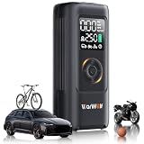 WARWOLF 160PSI Tire Inflator Portable Air Compressor, Air Pump for Car Tires with Pressure Gauge, Dual Power 12V DC, Auto Shut-Off, Rechargeable Tire Pump for SUV Truck Motorcycle Bicycle Balls