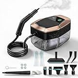 Steam Cleaner, 3 Level Adjustable Pressurized Steam Cleaner for Home, 10s Heat-Up Handheld Steamer for Cleaning, 1.9 Qt Tank Portable Steam Cleaner for Car, Home, Tile, Grout (Black)