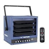 TEMPWARE Electric Garage Heater, 7500-Watt Digital Fan-Forced Ceiling Mount Shop Heater with Full-Function Remote, 240-Volt Hardwired with 12-Hour Timer, Ideal for Workshop