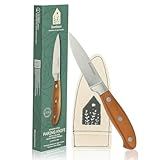 Bloomhouse - Two Time Oprah's Favorite Things Winner - 3.5-Inch Paring Knife German Stainless Steel Blade w/Forged Italian Olive Wood Handle Full Tang Precision for Peeling Trimming & Detail Work