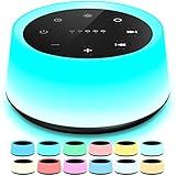 ColorsNoise Sound Machine and White Noise Machine with 30 Soothing Sounds with 12 Colors Baby Night Light with Memory Function (Black)