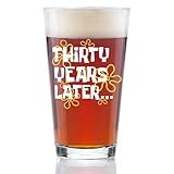 30th Birthday Gifts for Men – Funny Beer Glass with “30 Years Later” Design – 16oz Nostalgic Pint Glass – Retirement Gift, Husband Gift, Holiday or Anniversary Present