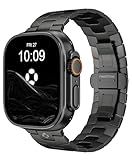 FiNESTONE AGIS02 Titanium Band for Apple Watch Ultra 3/2/1 Band 49mm & Series 11/10 46mm, Premium Adjustable Ultra Watch Band for Men with Butterfly Clasp, Durable and Lightweight iWatch Strap, Gifts for Men, Black