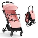 INFANS Ultra-Compact Fold Airplane Ready Travel Stroller, One-Hand Gravity Fold Near Flat Recline Seat, Foldable Toddler Stroller for Infant 6-36 Month