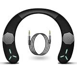 ENUOSUMA Neckband Bluetooth Speaker, Wireless Neck Speaker with True 3D Stereo Sound, Wearable Soundwear for Home, Sport, Outdoor, Black